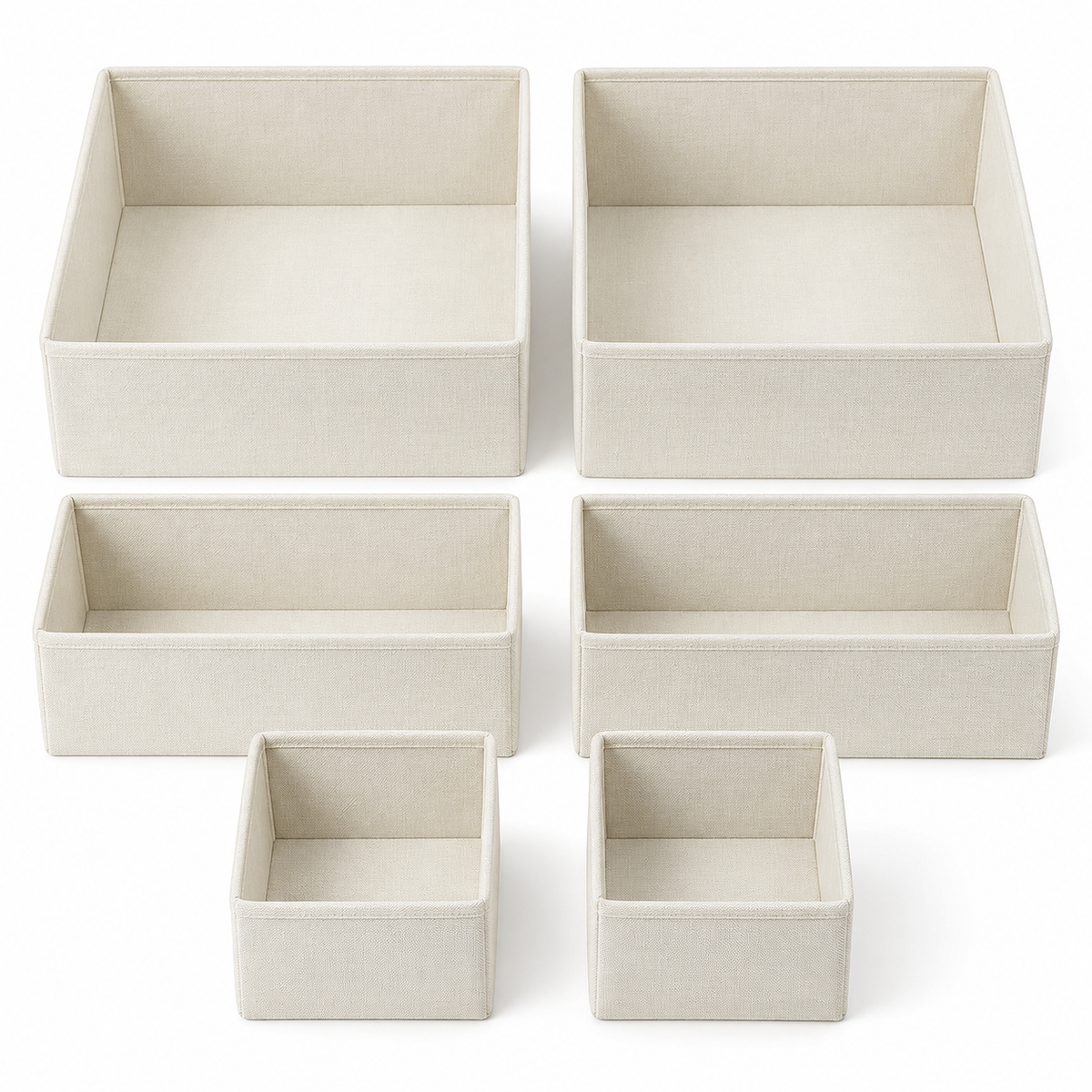 Fabric Drawer Organizers - 6 Piece Set