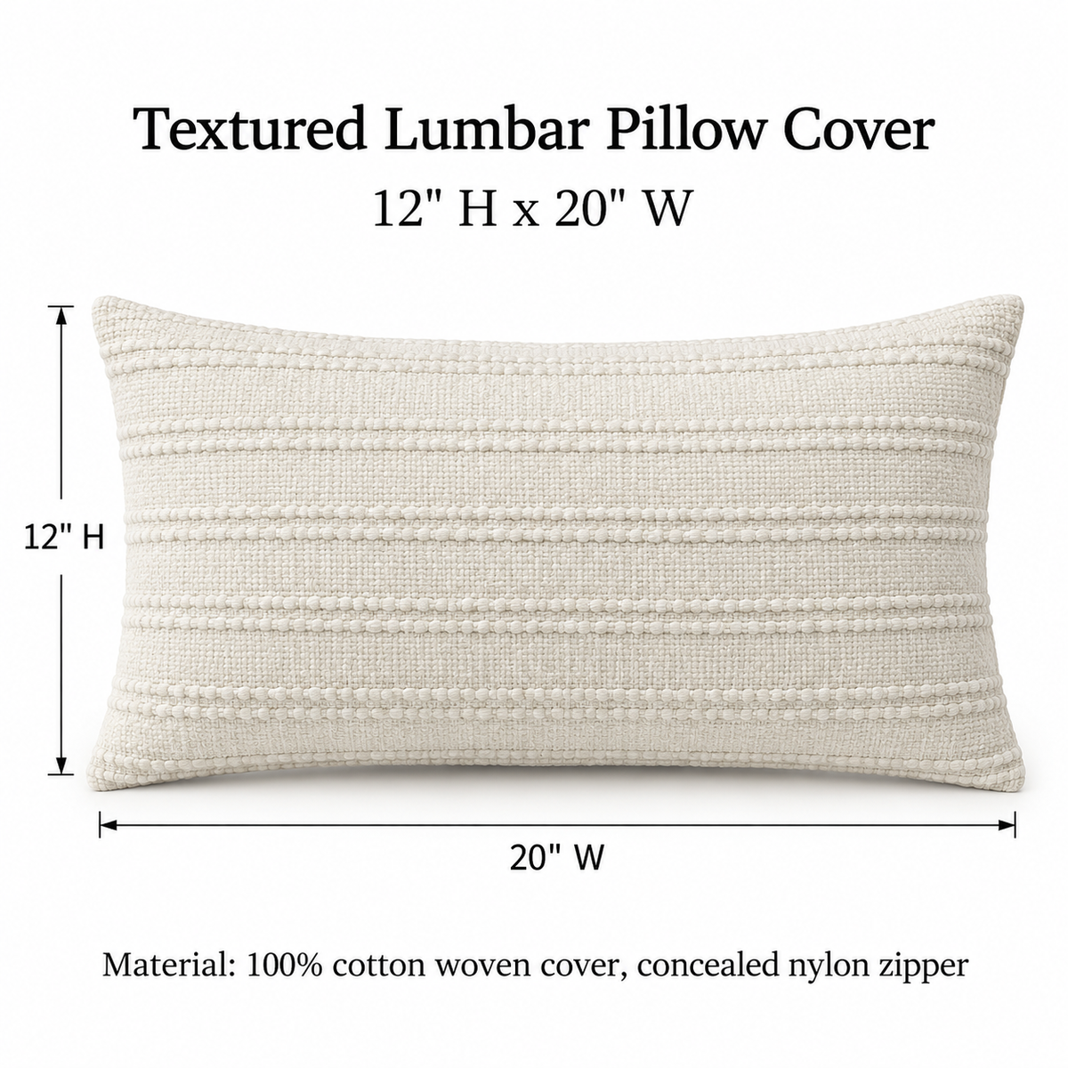 Textured Lumbar Pillow Cover