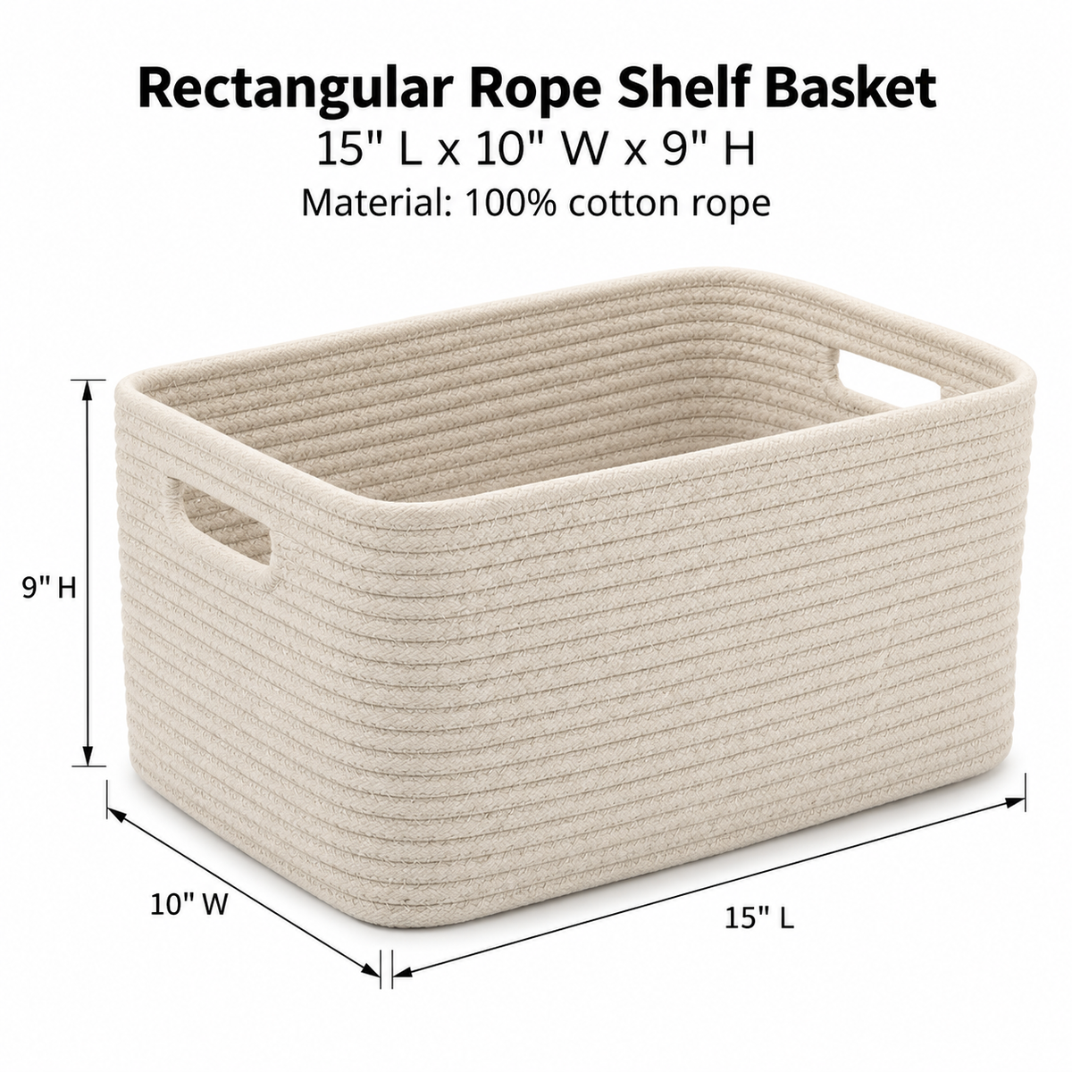 Rectangular Rope Shelf Basket