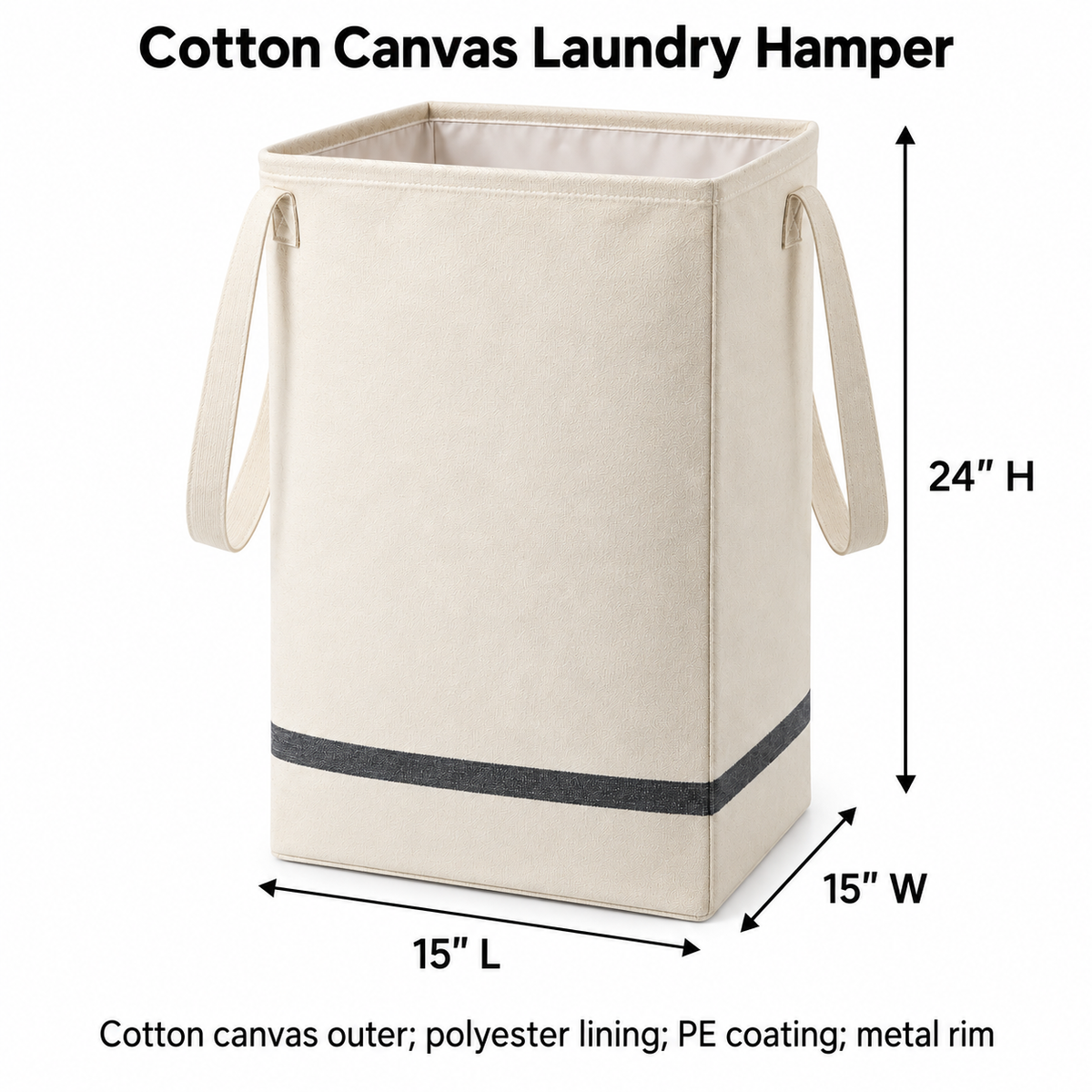 Cotton Canvas Laundry Hamper