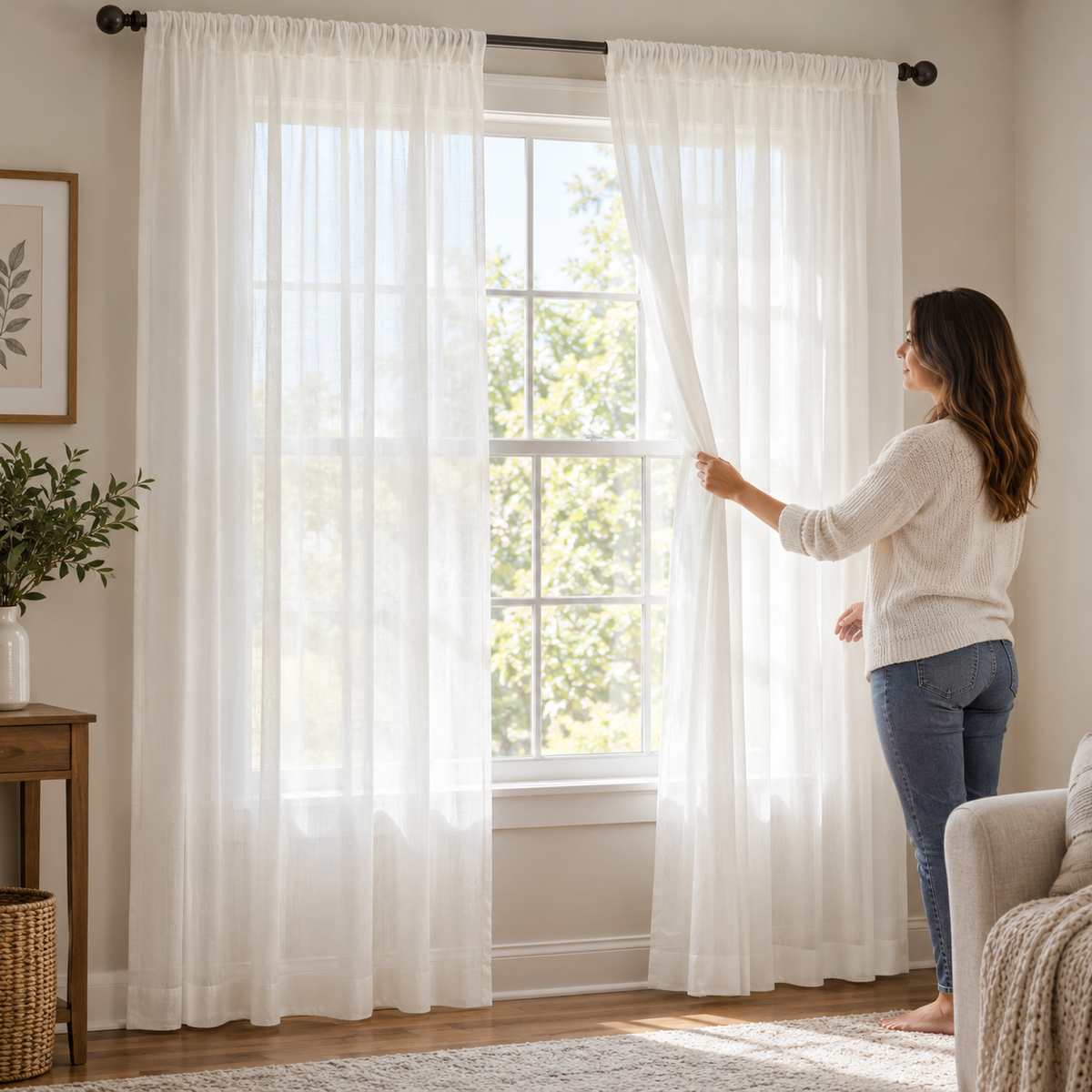 Sheer Curtain Panels - 2 Pack