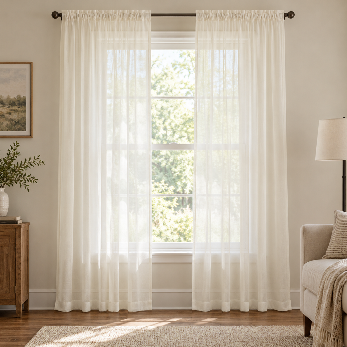 Sheer Curtain Panels - 2 Pack