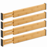 Bamboo Drawer Dividers - 4 Pack