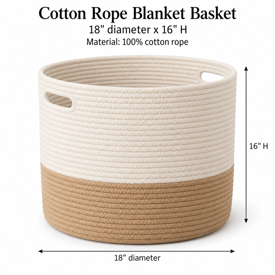 Cotton Rope Blanket Basket