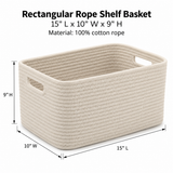 Rectangular Rope Shelf Basket