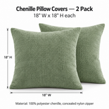 Chenille Pillow Covers - 2 Pack
