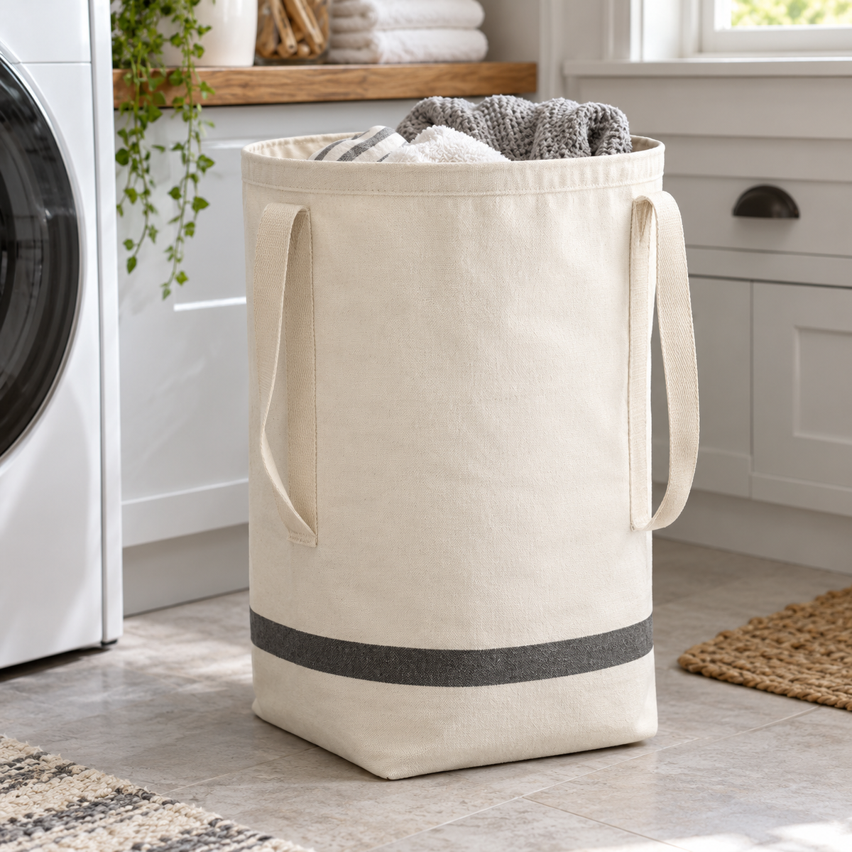 Cotton Canvas Laundry Hamper