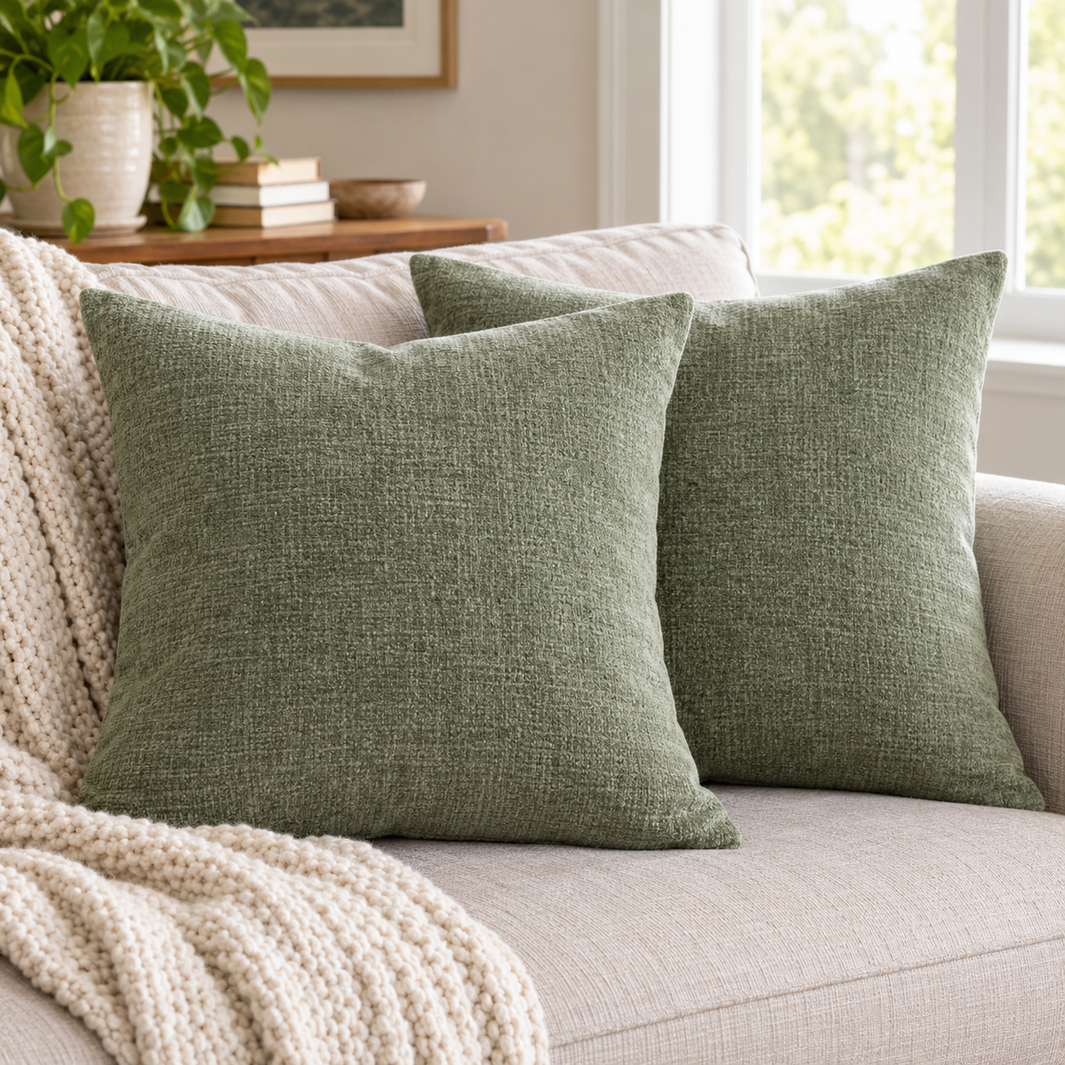 Chenille Pillow Covers - 2 Pack