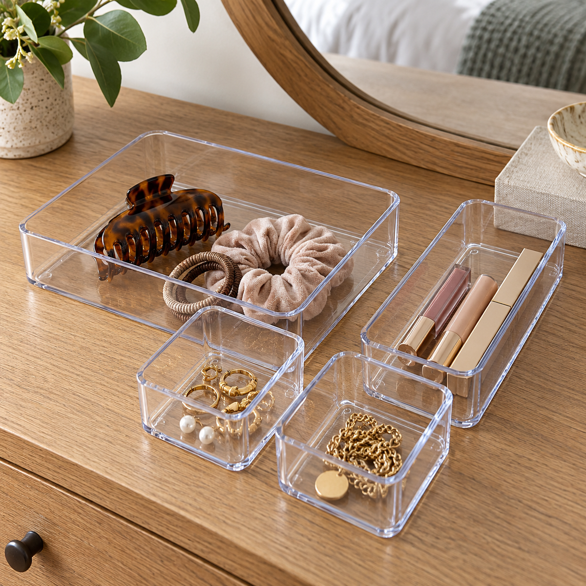 Clear Drawer Trays - 4 Piece Set